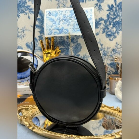 🆕 DIESEL 🧿 NWOT Rinke Circle Shoulder Bag - All Black - Picture 6 of 14